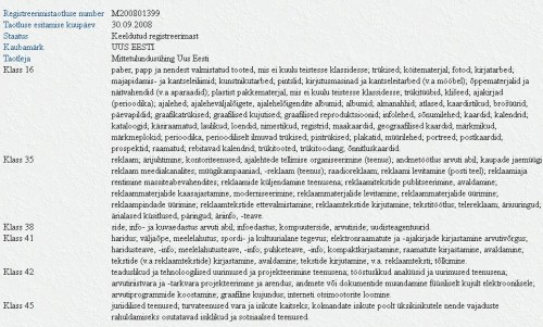 Kaubamärk Uus Eesti sai keelduva vastuse.
