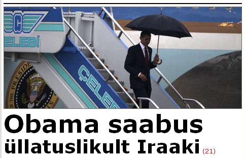 0808748-postimees-obama-pealkiri Sõnad Obama saabus on kirjutatud 51 punktise kirjaga