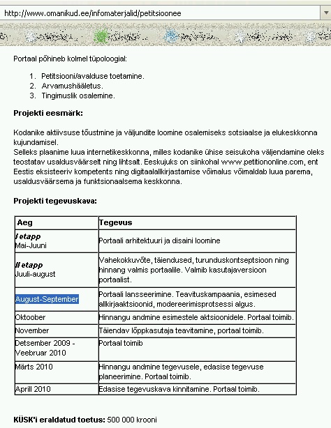 0808315 projekt petitsioon.ee ei toimi eesti omanike keskliit projekt petitsioon.ee ei toimi eesti omanike keskliit