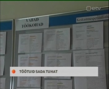 0808135 091002 2101 etv parts majanduslangus tootuid 100 tuhat 2. oktoober 2009 ETV AK uudised: teate 100 000 töötu registreerimisest. Kaader: ETV