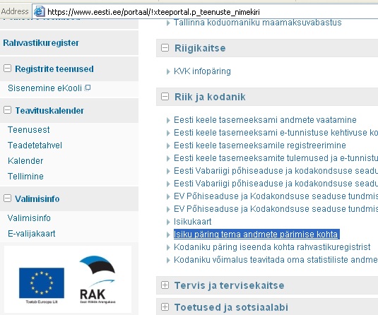 0806864 isiku paring tema andmete parimise kohta Kes vaatab inimese andmeid? Seda saab teada eesti.ee lehelt lingilt Isiku päring tema andmete pärimise kohta