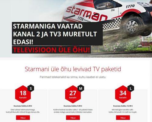 DVB-T signaali vastuvõtmine tasulise teenusena maksab Starmani võrgus digiboksiga alates 6,99 eurot kuus. Sisaldab Kanal2 ja TV3 ning 16 muud kanalit.